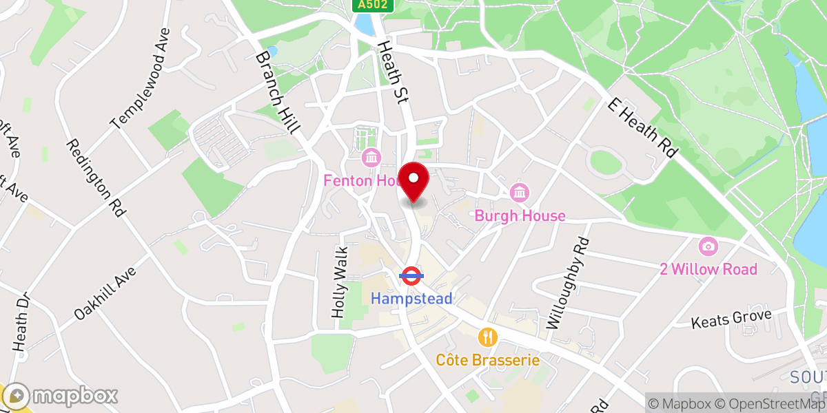 Map showing location of Heath Street Baptist Church