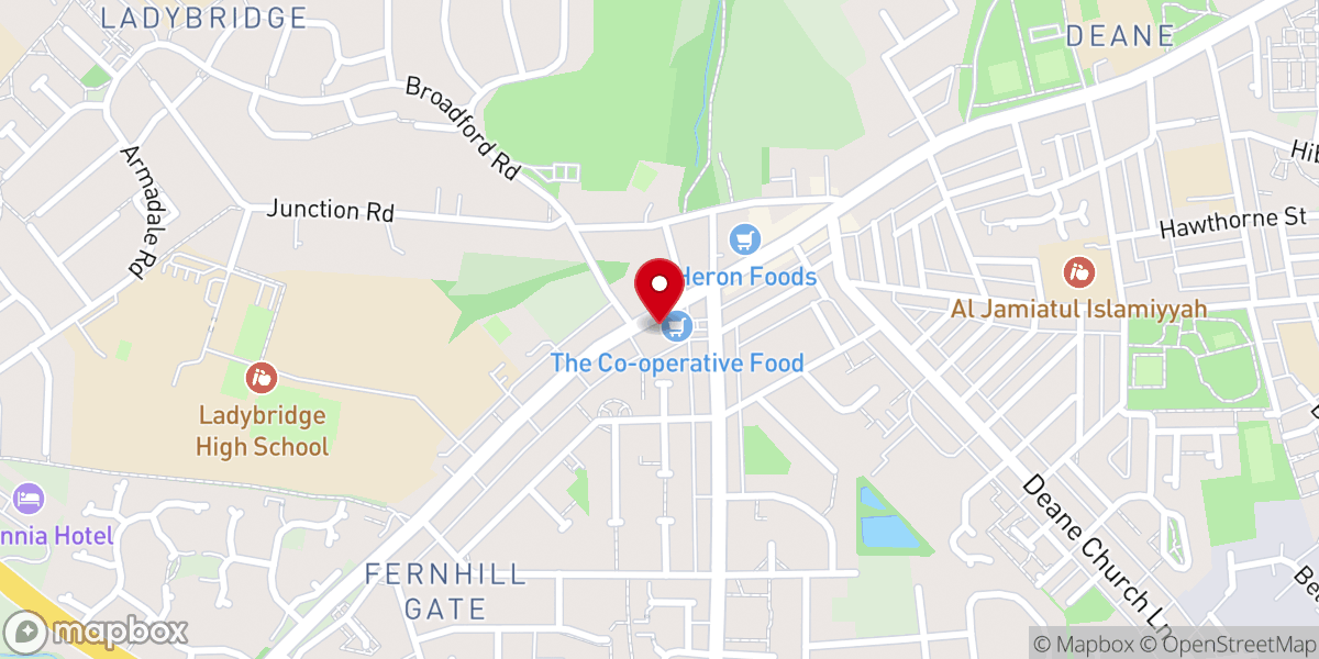 Map showing location of Deane United Reformed Church