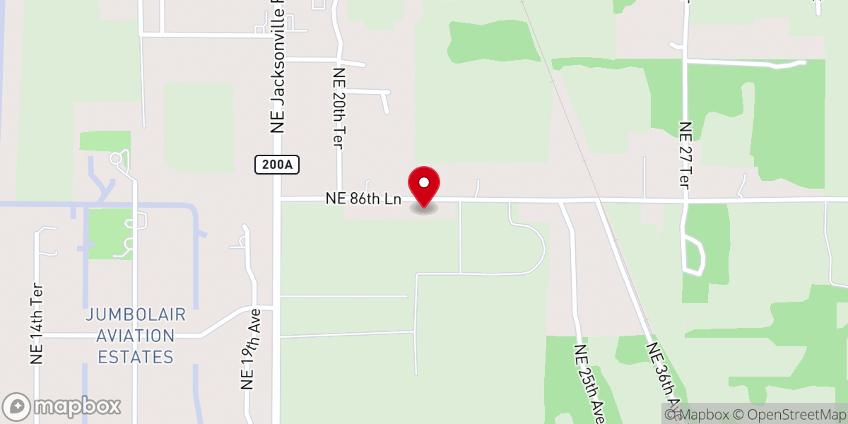 Map showing location of New Hope Baptist Church