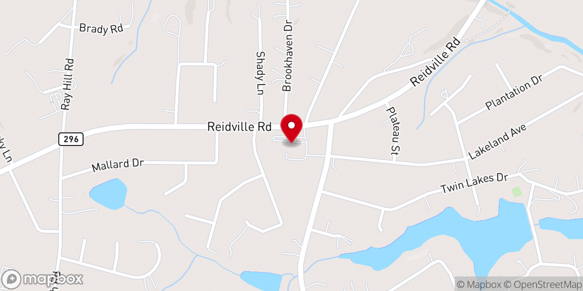 Map showing location of Reidville Road Church