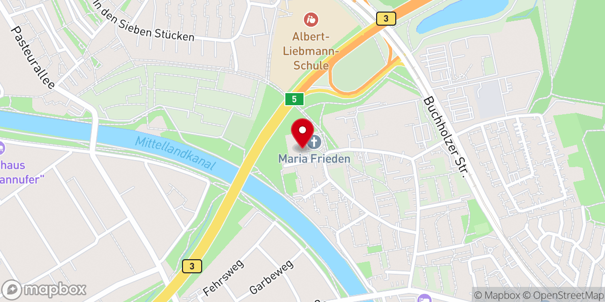 Map showing location of Maria Frieden