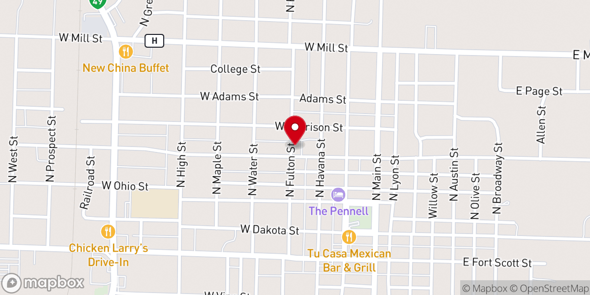 Map showing location of Butler Presbyterian Church