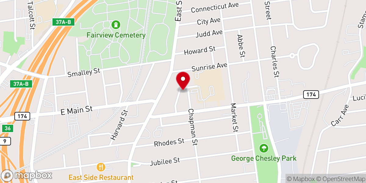 Map showing location of McCollough Temple Christian Methodist Episcopal Church