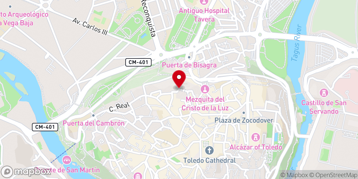 Map showing location of Monasterio Comendadoras de Santiago en Toledo