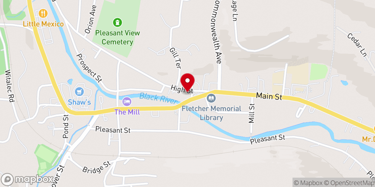 Map showing location of Ludlow Baptist Church