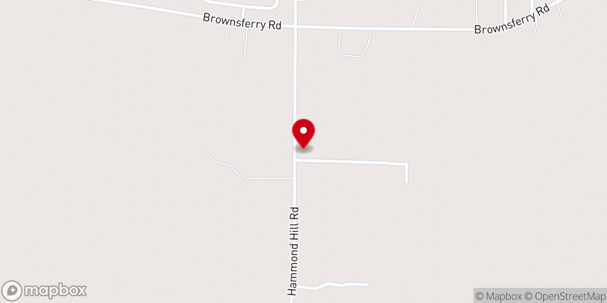 Map showing location of Paradise M.B. Church