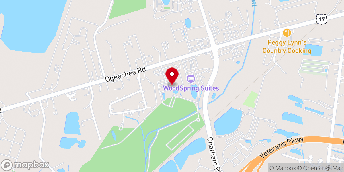 Map showing location of Calvary Chapel Savannah