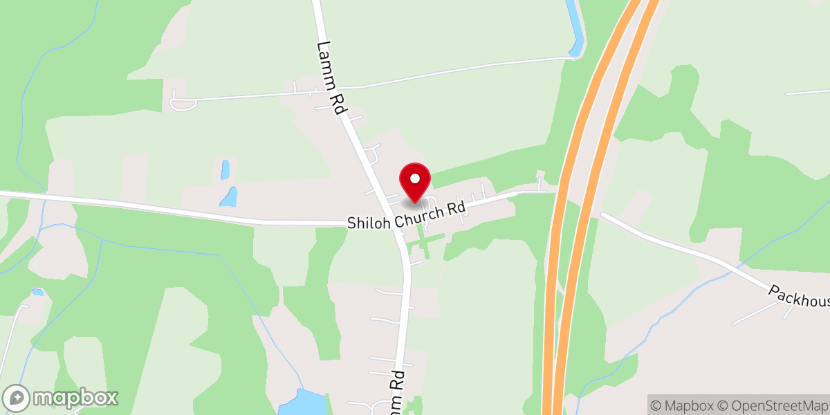 Map showing location of Shiloh Church