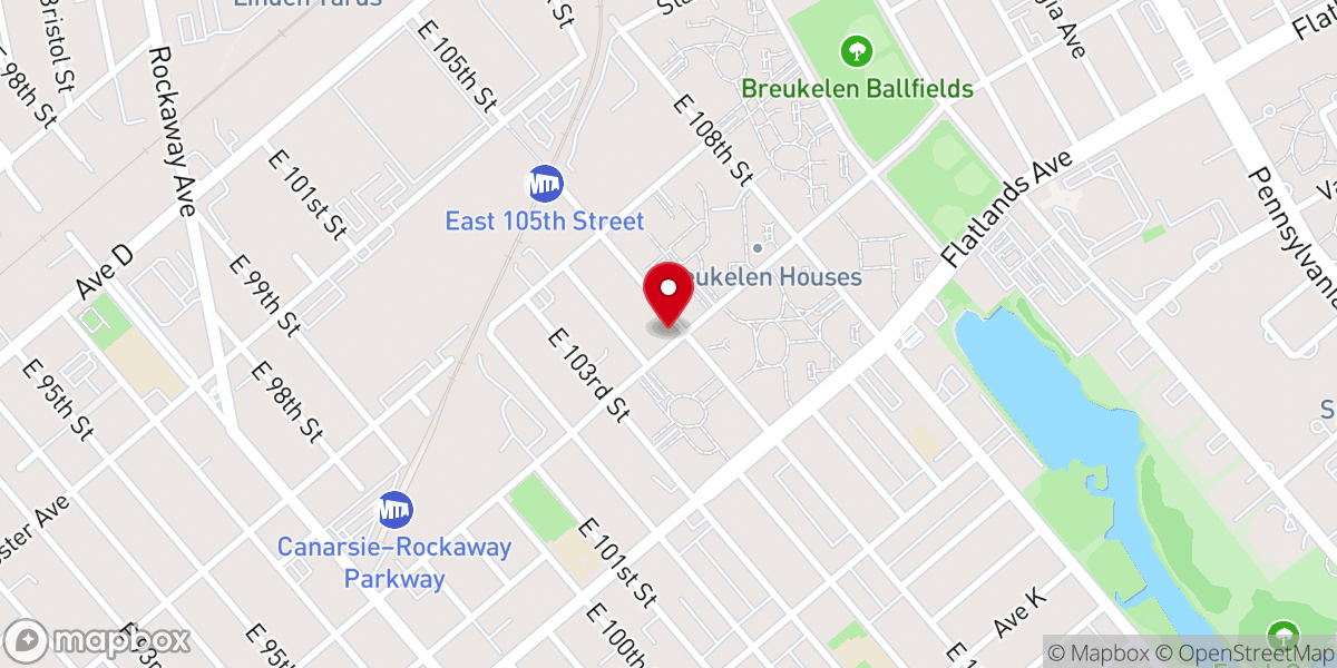 Map showing location of Canarsie Church of God