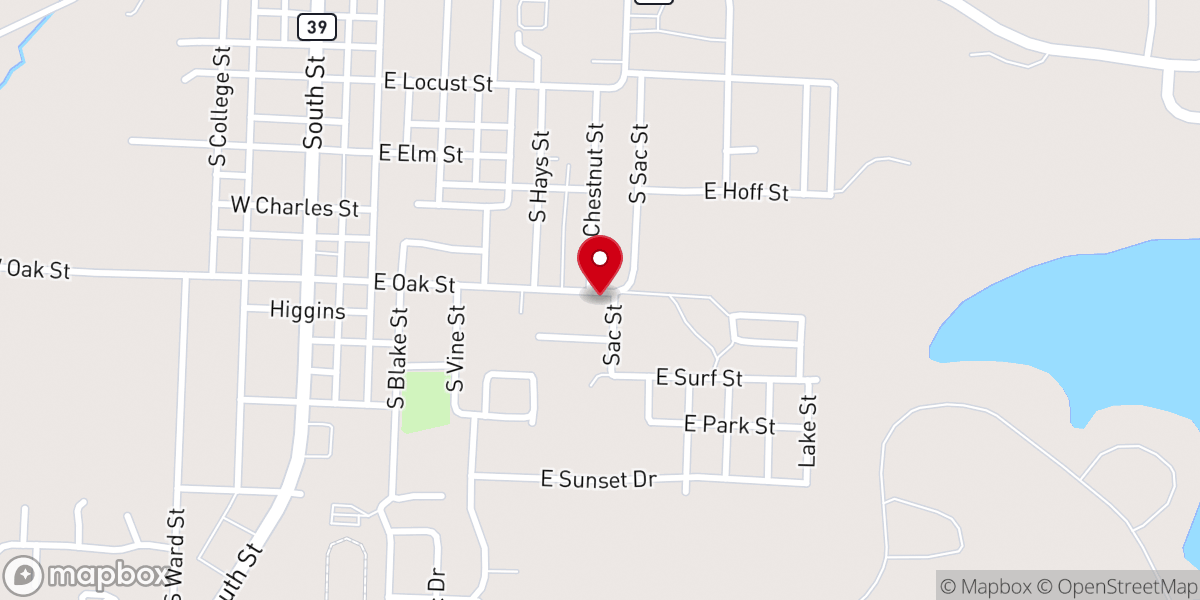 Map showing location of Assembly of God Parsonage