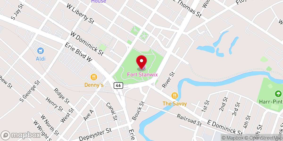 Map showing location of Fort Stanwix National Monument