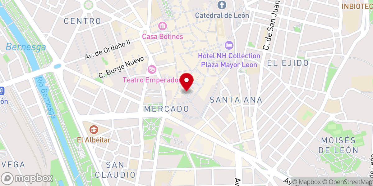 Map showing location of Iglesia de Santa María del Camino o del Mercado