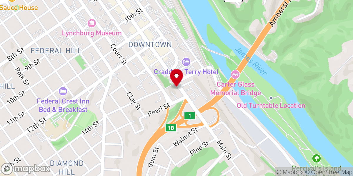 Map showing location of Harvest Worship Center