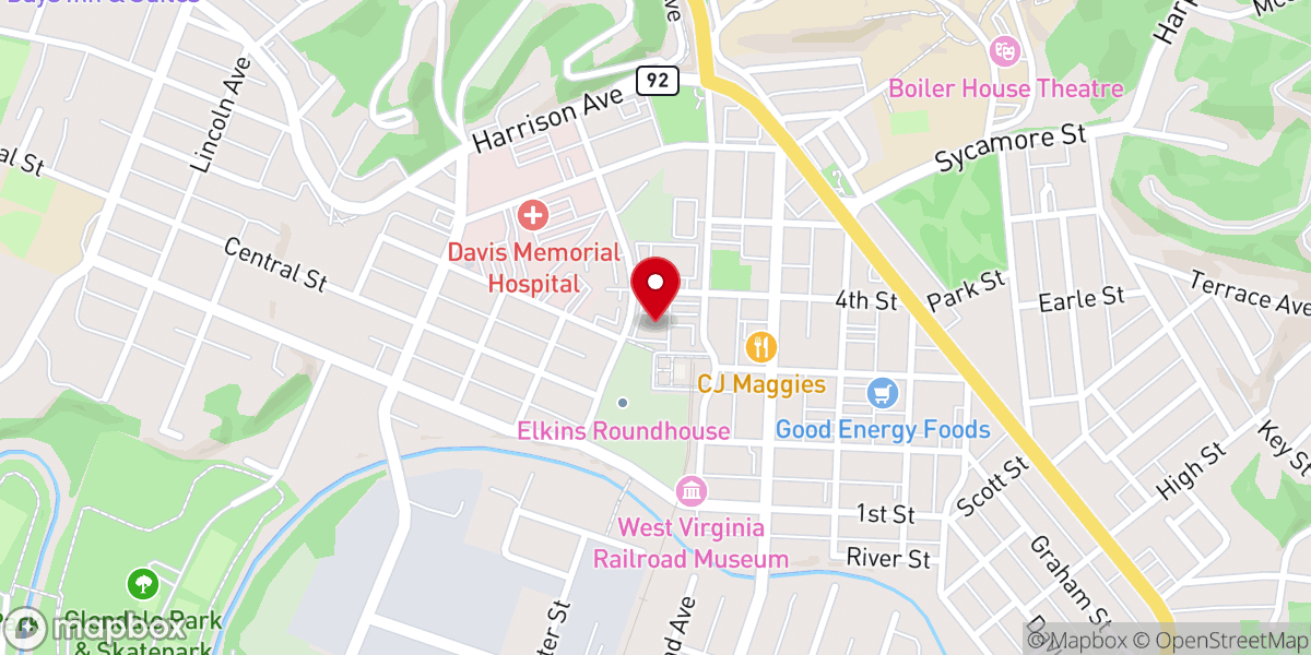 Map showing location of Centerbranch Church Elkins