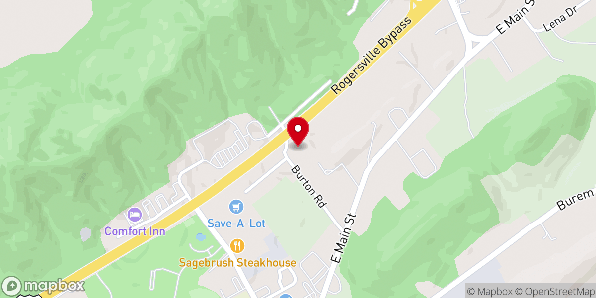 Map showing location of Rogersville Baptist Temple