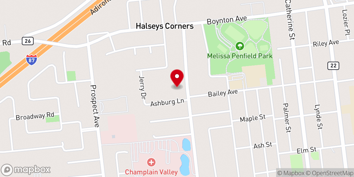 Map showing location of Plattsburgh United Methodist Church