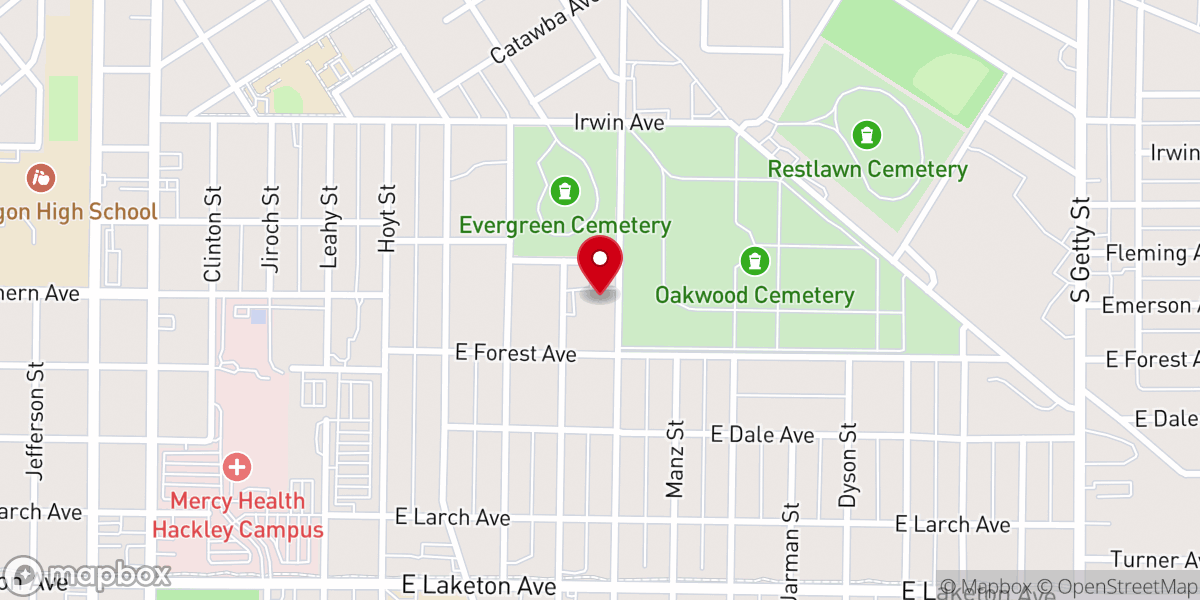 Map showing location of Family Worship Center Church of Muskegon