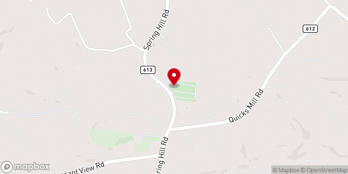 Map showing location of Pleasant View Lutheran Church