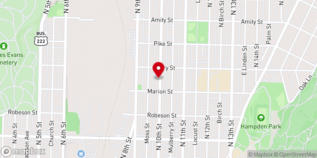 Map showing location of Reading Spanish Seventh Day Adventist Church
