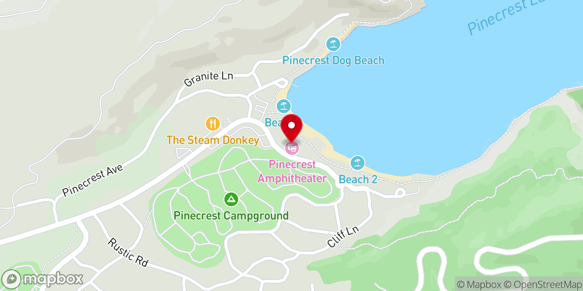 Map showing location of Pinecrest Amphitheater