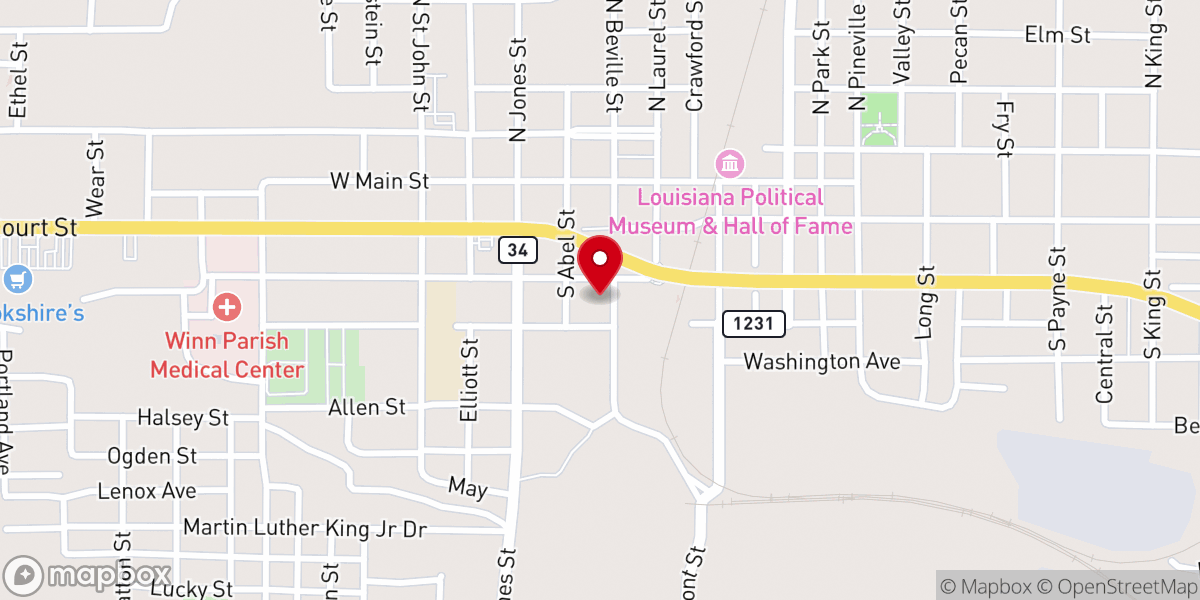 Map showing location of Word of Grace Baptist Church