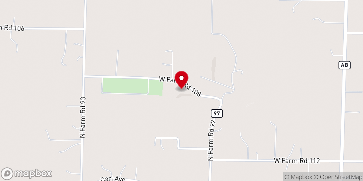Map showing location of Clear Creek Baptist Church