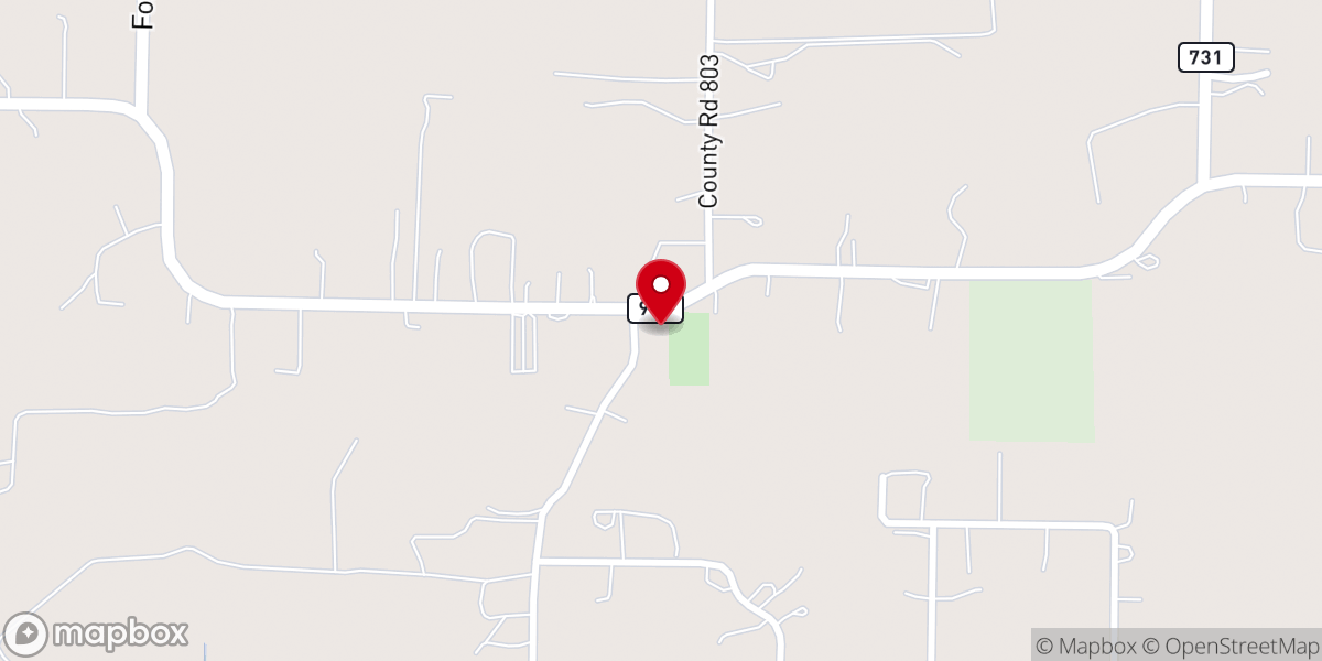 Map showing location of Union Hill Presbyterian Church
