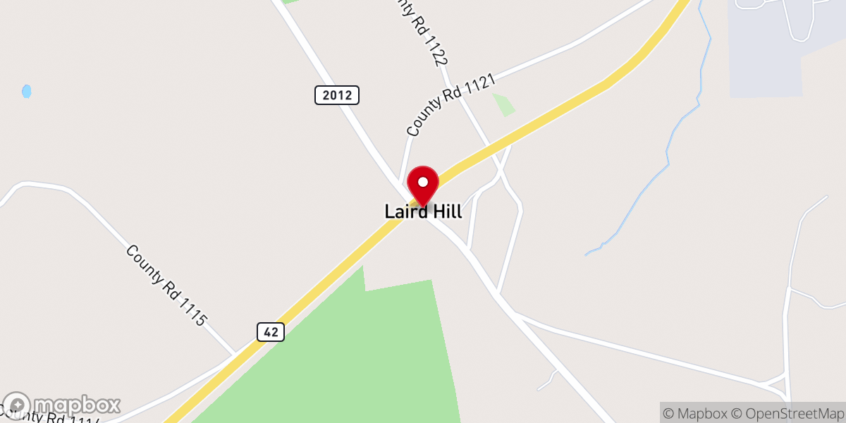 Map showing location of Laird Hill