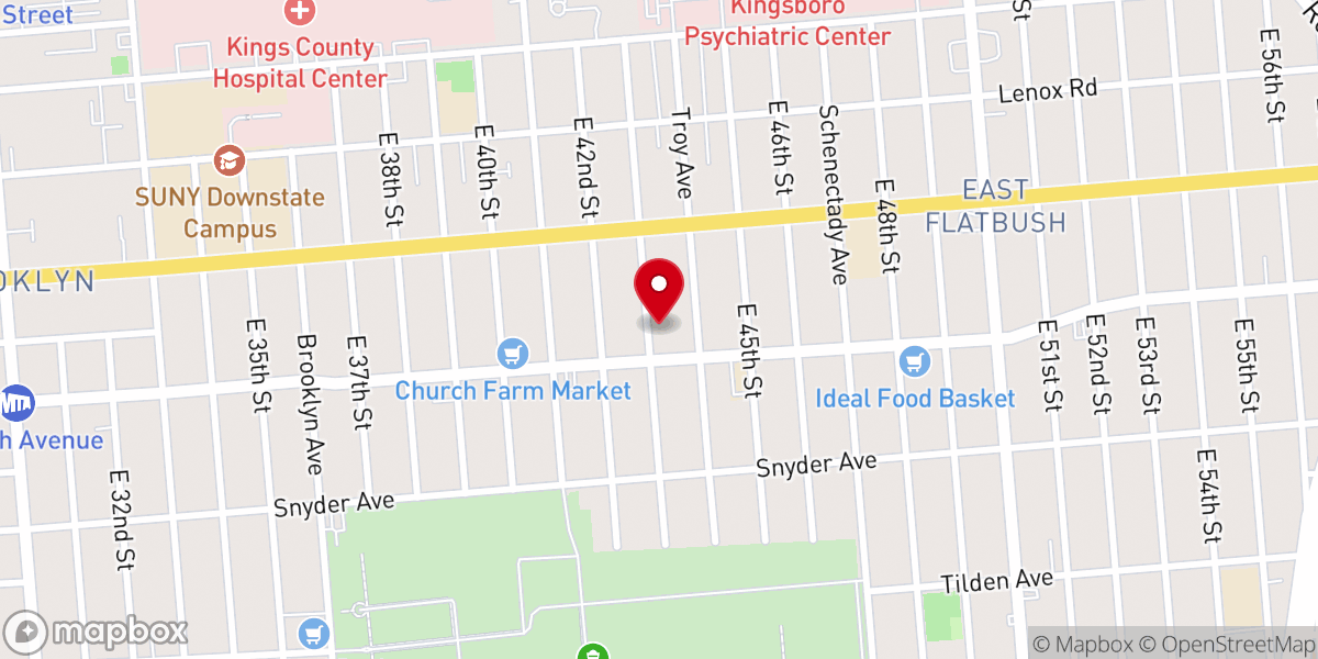 Map showing location of Muna Center of East Flatbush Inc