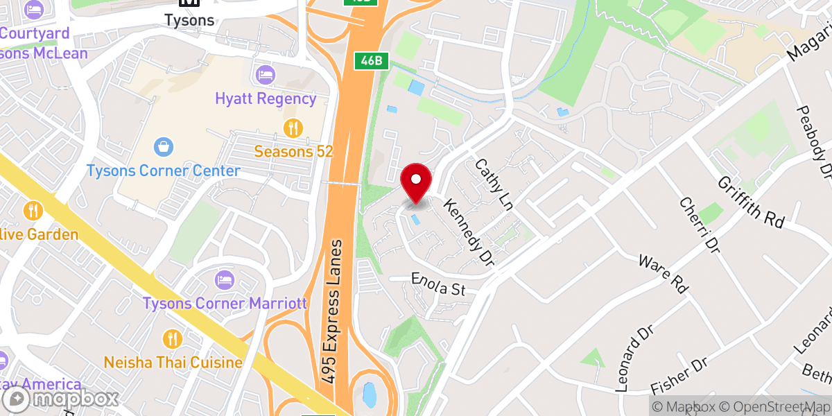 Map showing location of Dolley Madison Apartments at Tysons