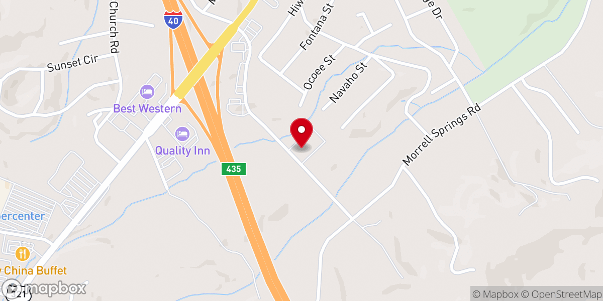Map showing location of Crossroads Community Church