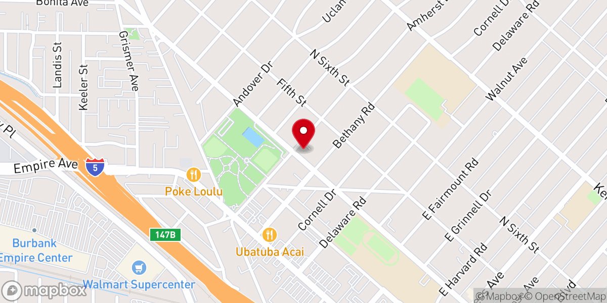 Map showing location of Temple Emanuel