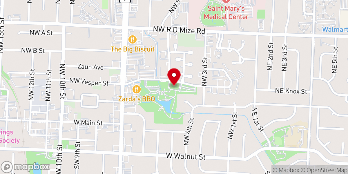 Map showing location of Living Word Lutheran Church