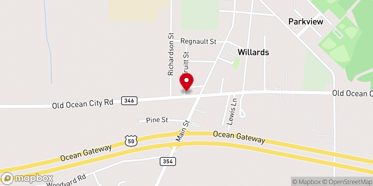 Map showing location of A&B Party Rentals