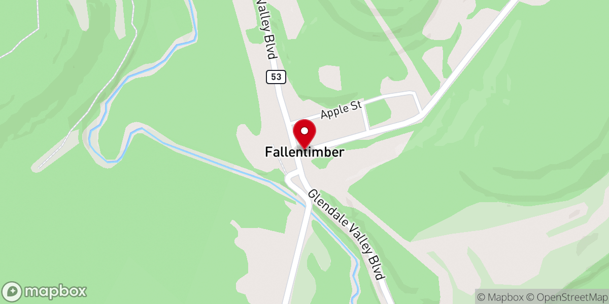 Map showing location of Fallentimber