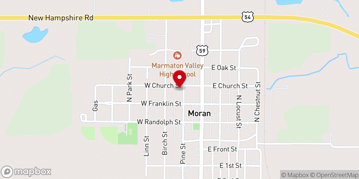 Map showing location of Christian Church