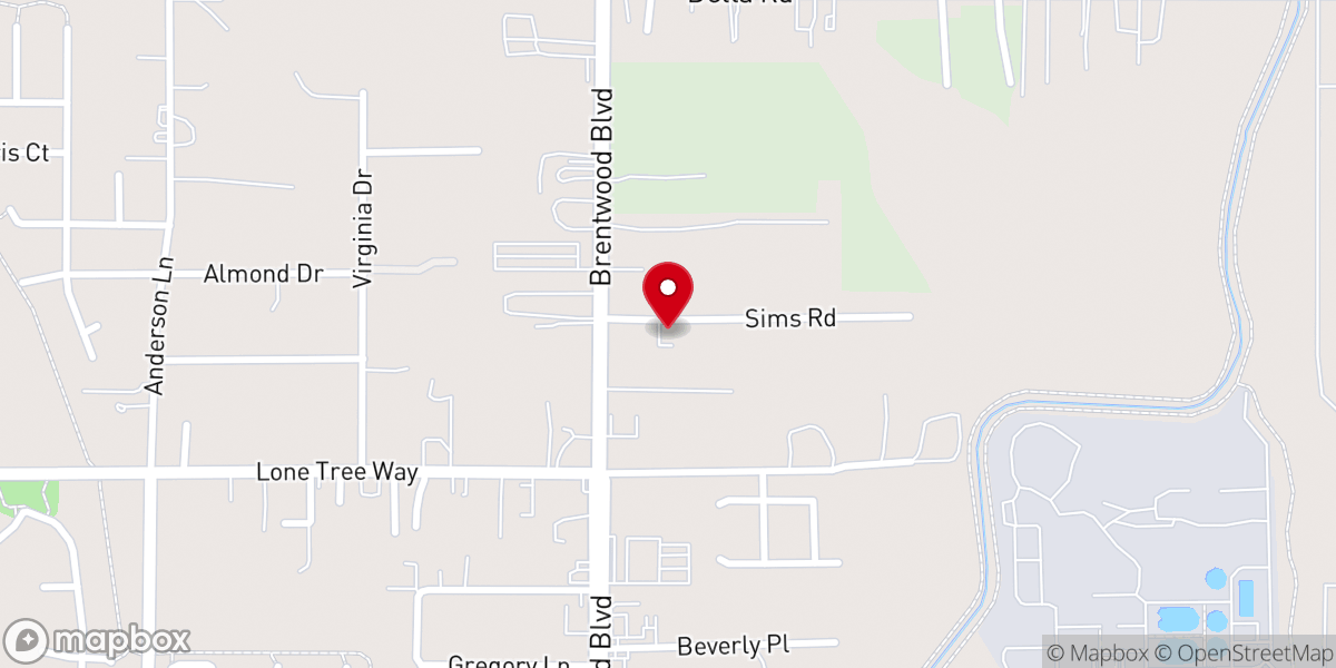 Map showing location of Victory Baptist Church