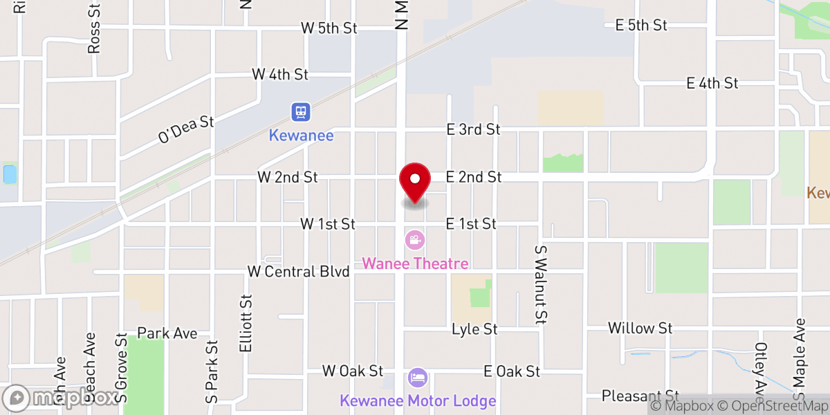 Map showing location of Kewanee House of Prayer (KHOP)