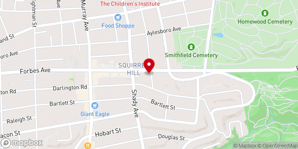 Map showing location of Pittsburgh Jewish Womens League for Taharath Hamishpocho