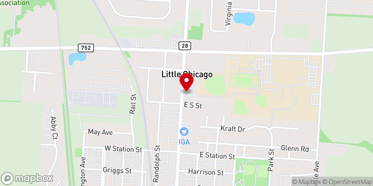 Map showing location of Ashville Church of Christ in Christian Union
