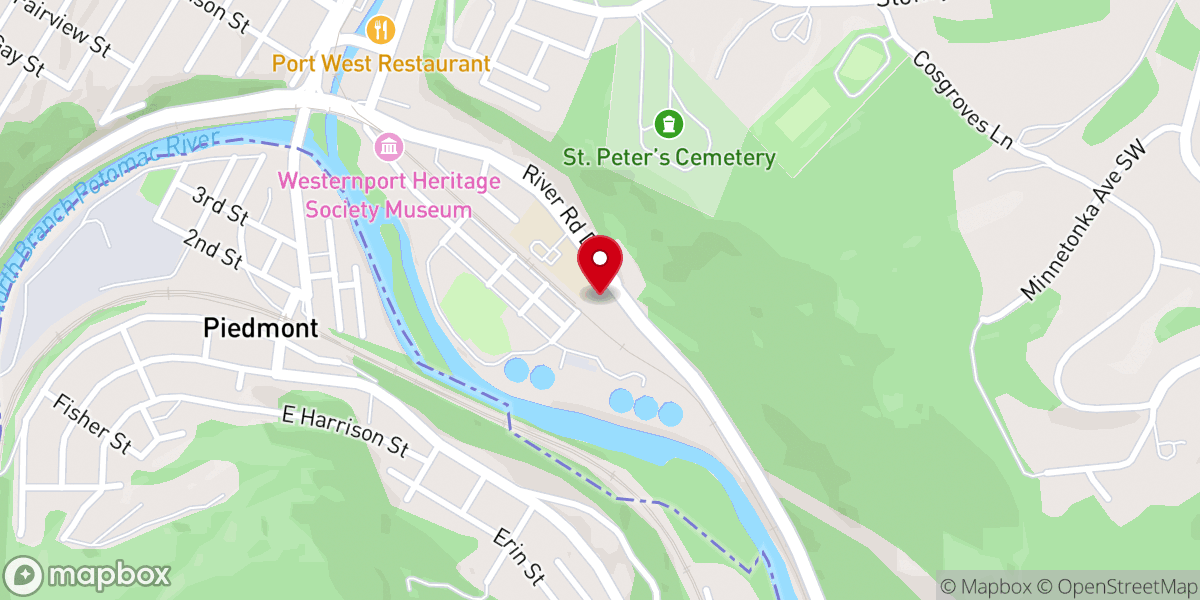 Map showing location of FedEx OnSite