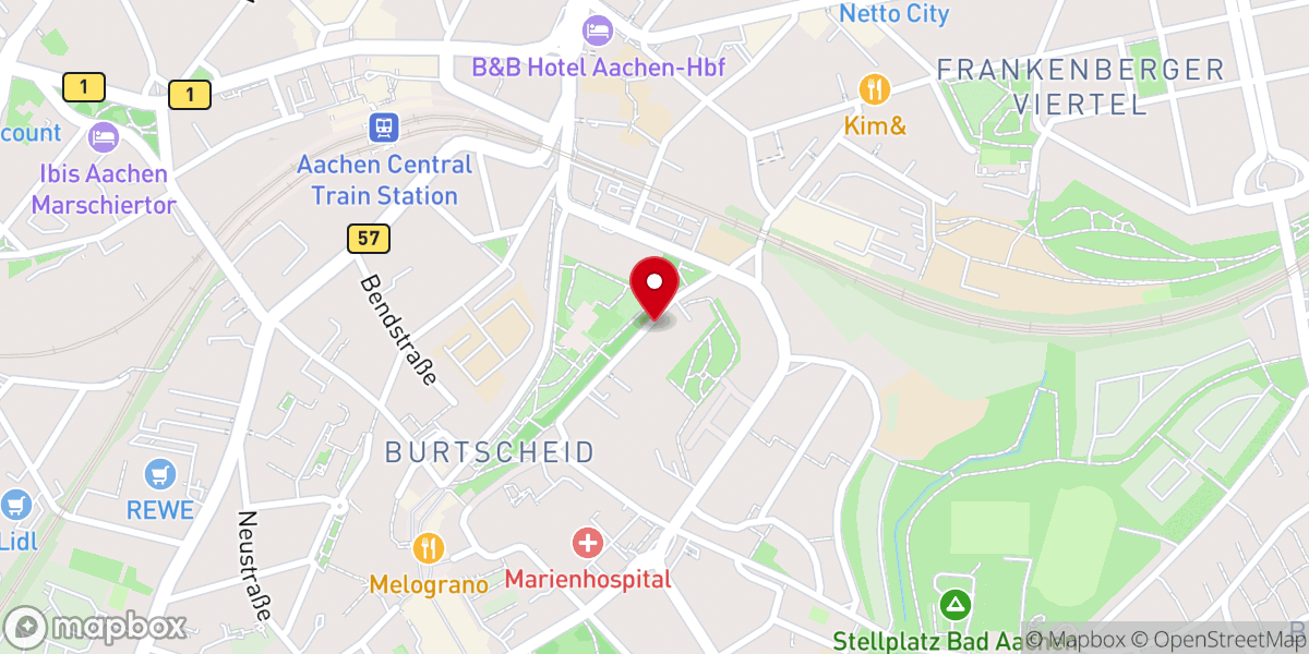 Map showing location of Kloster der Schwestern vom armen Kinde Jesus, Provinzialat