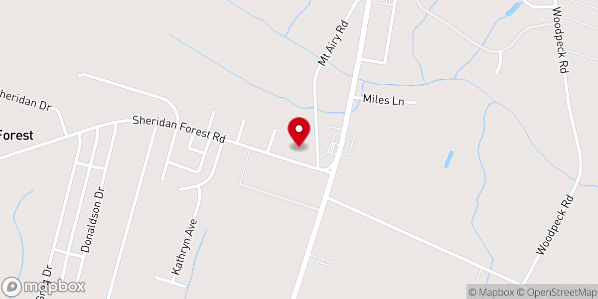 Map showing location of Sheridan Forest Worship Center