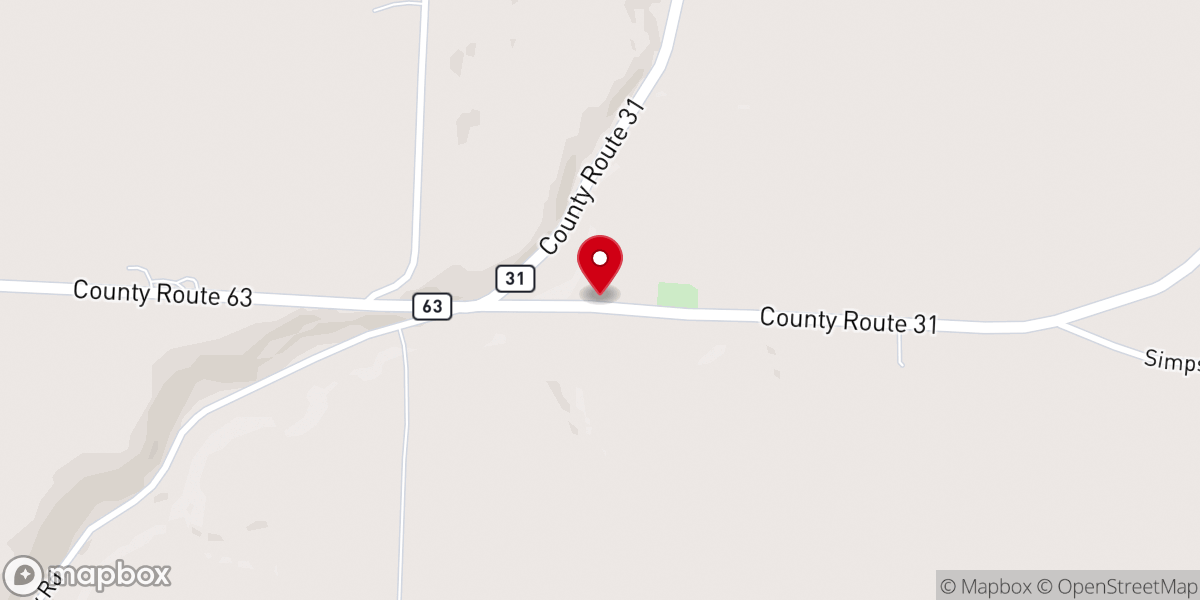 Map showing location of West Jasper Wesleyan Church