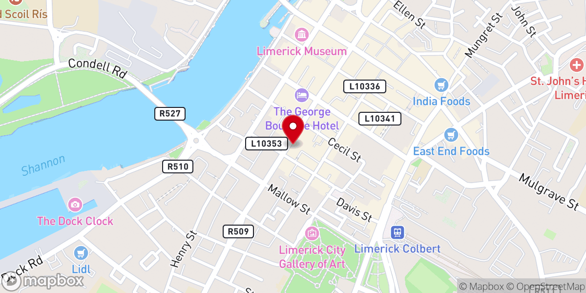 Map showing location of Christ Church