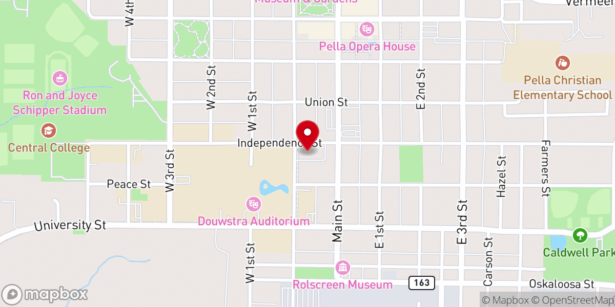 Map showing location of First Baptist Church