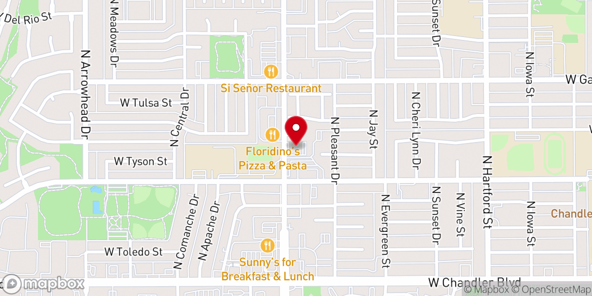 Map showing location of Alma School Road Church of Christ