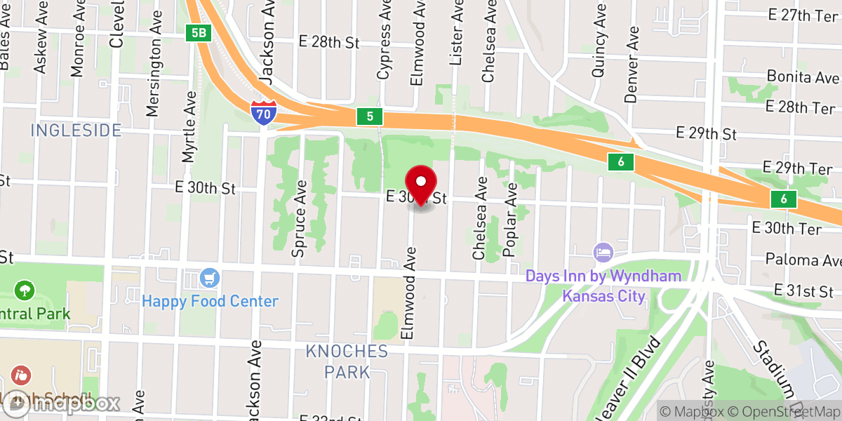 Map showing location of Gospel Mission Baptist Church
