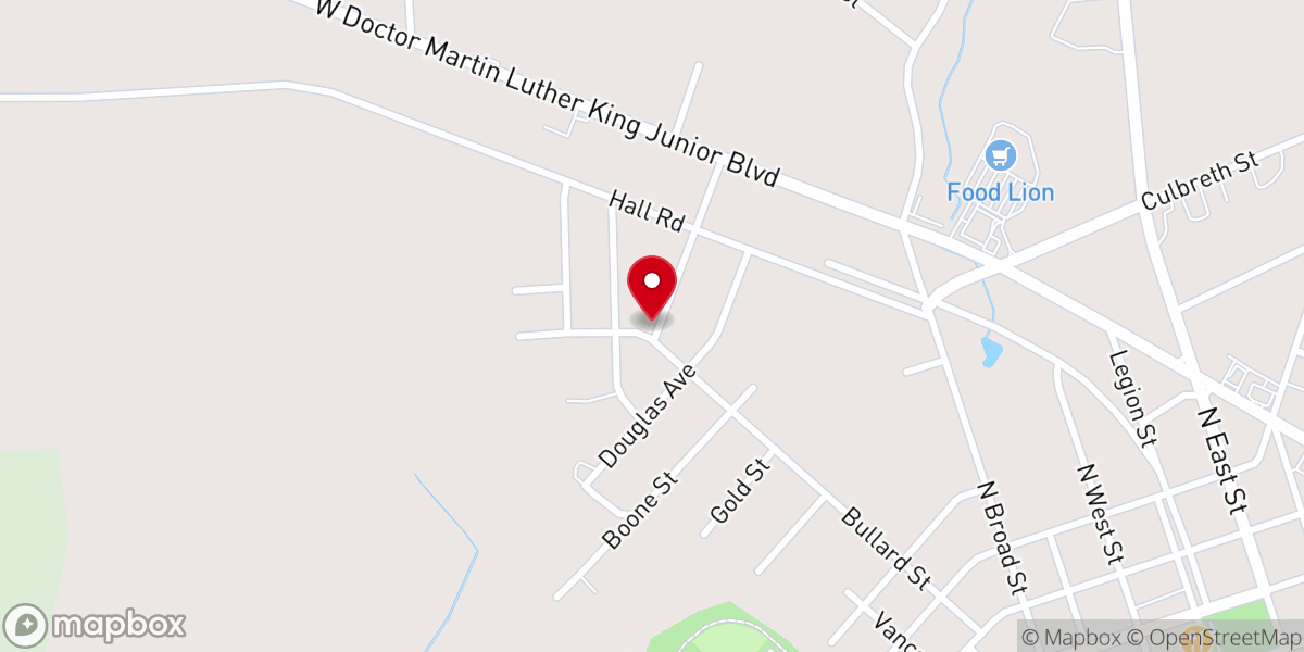 Map showing location of First Baptist Church-Roseboro