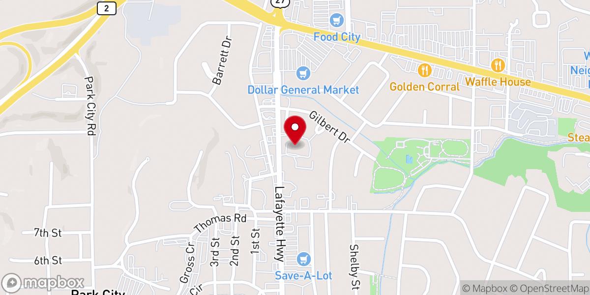 Map showing location of First Baptist Church of Fort Oglethorpe